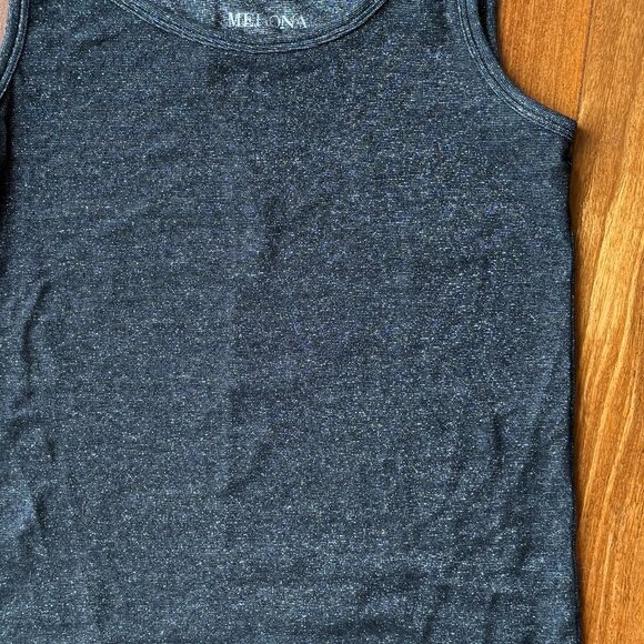 Merona Sz M Black / Silver Metallic Tank Top - Picture 3 of 5
